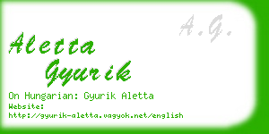 aletta gyurik business card